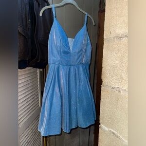 B Darlin junior’s glitter mesh skater dress